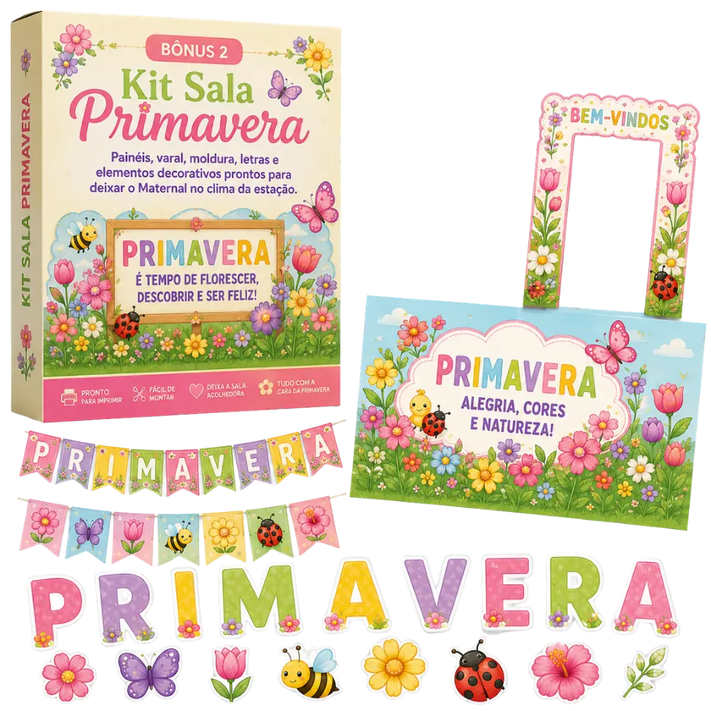 Mockup do bônus Kit Sala Primavera