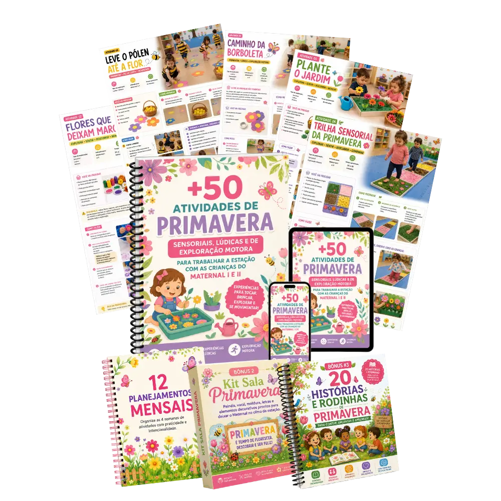 Mockup do Plano Completo com as atividades e os três bônus de Primavera