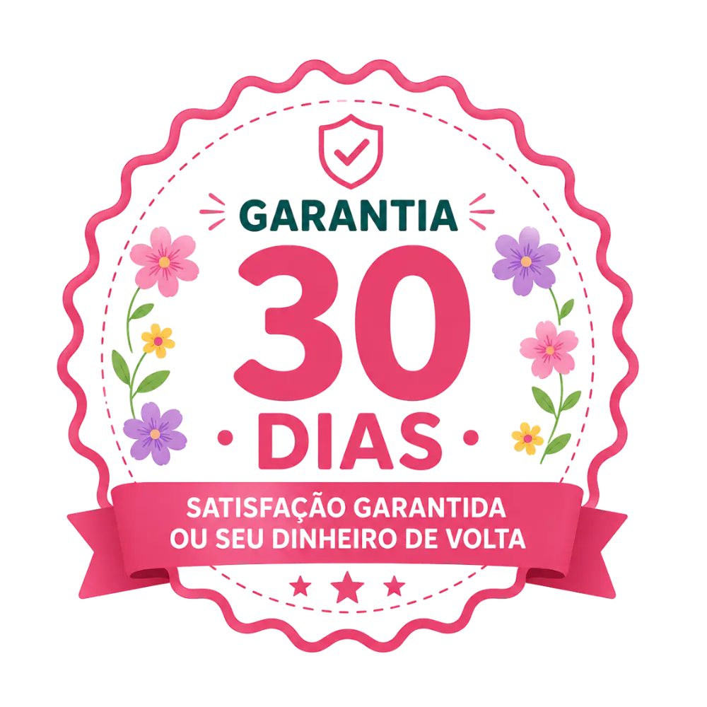 Selo de garantia de 30 dias, satisfação garantida ou seu dinheiro de volta